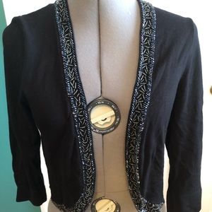 Black beaded cropped cardigan